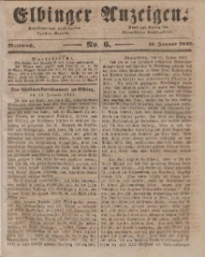 Elbinger Anzeigen, Nr. 6. Mittwoch, 22. Januar 1845