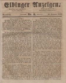Elbinger Anzeigen, Nr. 6. Mittwoch, 22. Januar 1845