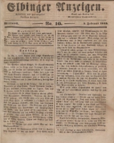 Elbinger Anzeigen, Nr. 10. Mittwoch, 5. Februar 1845