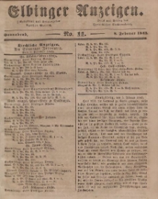Elbinger Anzeigen, Nr. 11. Sonnabend, 8. Februar 1845