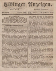 Elbinger Anzeigen, Nr. 16. Mittwoch, 26. Februar 1845