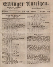 Elbinger Anzeigen, Nr. 22. Mittwoch, 19. März 1845
