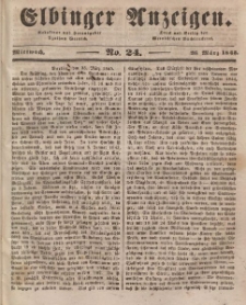 Elbinger Anzeigen, Nr. 24. Mittwoch, 26. März 1845