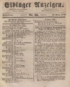 Elbinger Anzeigen, Nr. 25. Sonnabend, 29. März 1845
