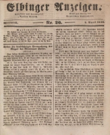 Elbinger Anzeigen, Nr. 26. Mittwoch, 2. April 1845