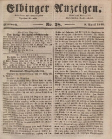 Elbinger Anzeigen, Nr. 28. Mittwoch, 9. April 1845