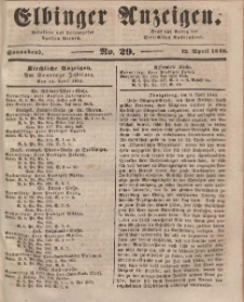 Elbinger Anzeigen, Nr. 29. Sonnabend, 12. April 1845