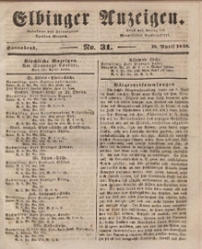 Elbinger Anzeigen, Nr. 31. Sonnabend, 19. April 1845