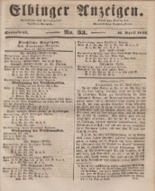 Elbinger Anzeigen, Nr. 33. Sonnabend, 26. April 1845