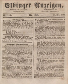 Elbinger Anzeigen, Nr. 38. Mittwoch, 14. Mai 1845