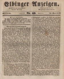 Elbinger Anzeigen, Nr. 40. Mittwoch, 21. Mai 1845