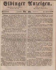 Elbinger Anzeigen, Nr. 46. Mittwoch, 11. Juni 1845
