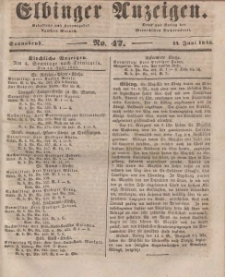 Elbinger Anzeigen, Nr. 47. Sonnabend, 14. Juni 1845