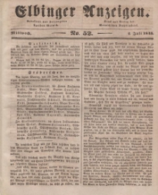 Elbinger Anzeigen, Nr. 52. Mittwoch, 2. Juli 1845