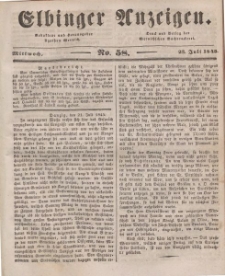 Elbinger Anzeigen, Nr. 58. Mittwoch, 23. Juli 1845