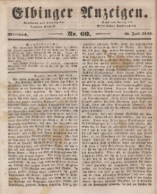 Elbinger Anzeigen, Nr. 60. Mittwoch, 30. Juli 1845