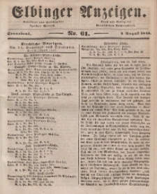 Elbinger Anzeigen, Nr. 61. Sonnabend, 2. August 1845