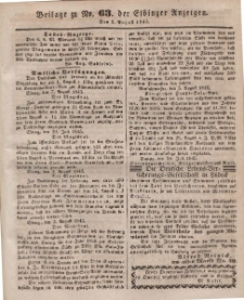 Elbinger Anzeigen, Nr. 63. Sonnabend, 9. August 1845