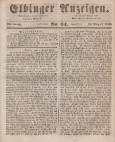 Elbinger Anzeigen, Nr. 64. Mittwoch, 13. August 1845