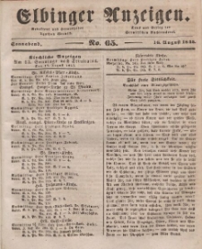 Elbinger Anzeigen, Nr. 65. Sonnabend, 16. August 1845