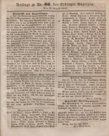 Elbinger Anzeigen, Nr. 66. Mittwoch, 20. August 1845