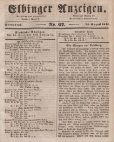 Elbinger Anzeigen, Nr. 67. Sonnabend, 23. August 1845