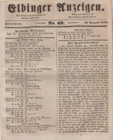 Elbinger Anzeigen, Nr. 69. Sonnabend, 30. August 1845