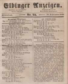 Elbinger Anzeigen, Nr. 73. Sonnabend, 13. September 1845