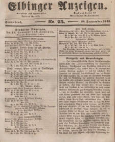 Elbinger Anzeigen, Nr. 75. Sonnabend, 20. September 1845