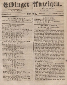 Elbinger Anzeigen, Nr. 81. Sonnabend, 11. Oktober 1845