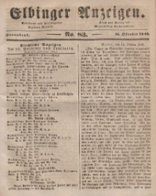 Elbinger Anzeigen, Nr. 83. Sonnabend, 18. Oktober 1845
