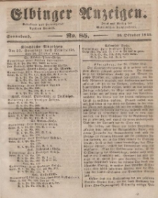 Elbinger Anzeigen, Nr. 85. Sonnabend, 25. Oktober 1845