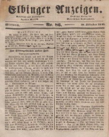 Elbinger Anzeigen, Nr. 86. Mittwoch, 29. Oktober 1845