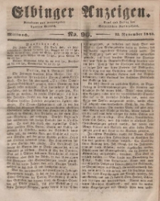 Elbinger Anzeigen, Nr. 90. Mittwoch, 12. November 1845