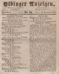 Elbinger Anzeigen, Nr. 91. Sonnabend, 15. November 1845