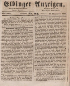 Elbinger Anzeigen, Nr. 94. Mittwoch, 26. November 1845