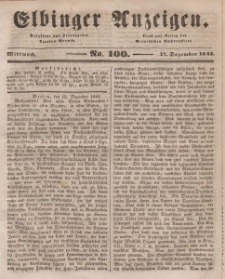 Elbinger Anzeigen, Nr. 100. Mittwoch, 17. Dezember 1845