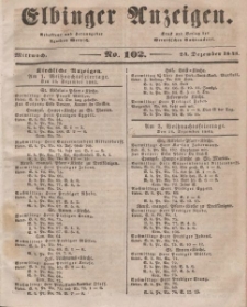 Elbinger Anzeigen, Nr. 102. Mittwoch, 24. Dezember 1845