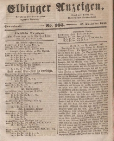 Elbinger Anzeigen, Nr. 103. Sonnabend, 27. Dezember 1845