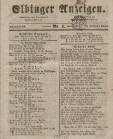Elbinger Anzeigen, Nr. 1. Sonnabend, 3. Januar 1846