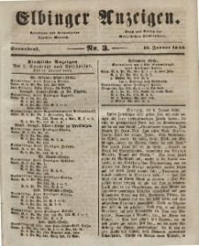 Elbinger Anzeigen, Nr. 3. Sonnabend, 10. Januar 1846