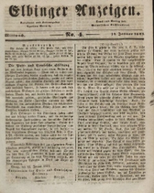 Elbinger Anzeigen, Nr. 4. Mittwoch, 14. Januar 1846