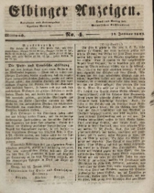 Elbinger Anzeigen, Nr. 4. Mittwoch, 14. Januar 1846