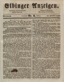 Elbinger Anzeigen, Nr. 6. Mittwoch, 21. Januar 1846