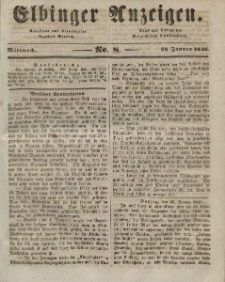 Elbinger Anzeigen, Nr. 8. Mittwoch, 28. Januar 1846
