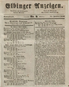 Elbinger Anzeigen, Nr. 9. Sonnabend, 31. Januar 1846