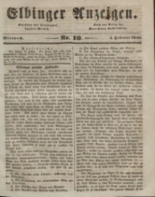 Elbinger Anzeigen, Nr. 10. Mittwoch, 4. Februar 1846