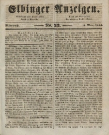 Elbinger Anzeigen, Nr. 22. Mittwoch, 18. März 1846