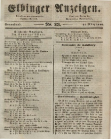 Elbinger Anzeigen, Nr. 23. Sonnabend, 21. März 1846