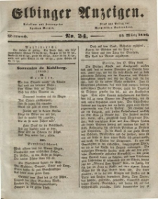 Elbinger Anzeigen, Nr. 24. Mittwoch, 25. März 1846
